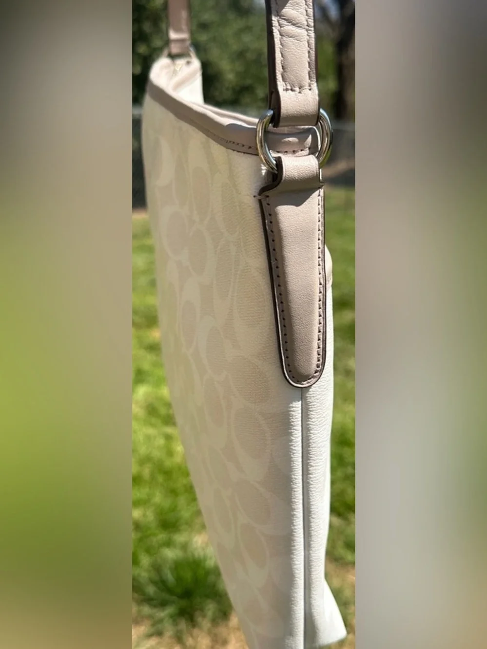 Coach Varsity Stripe Crossbody Bag F38402 Cream Orange Yellow Swingpack 2018 GUC - Picture 7 of 13